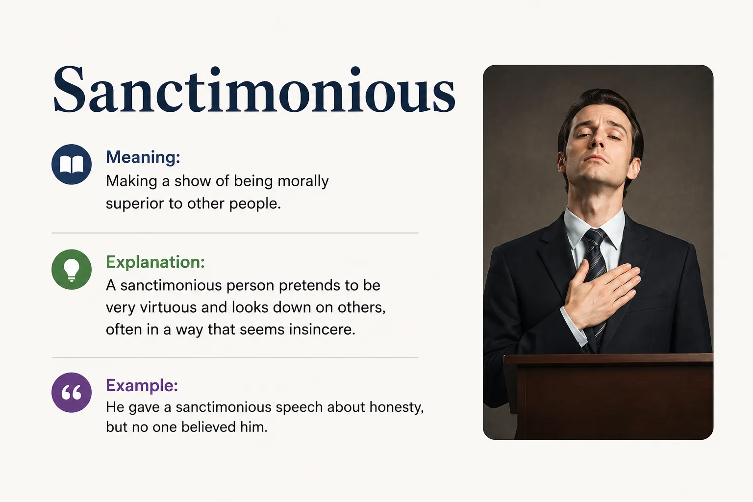 Sanctimonious Meaning
