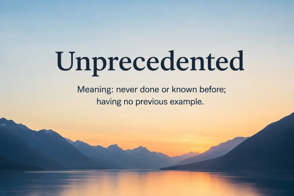 Best Unprecedented Meaning: Definition Origin Examples and Modern Usage 2026