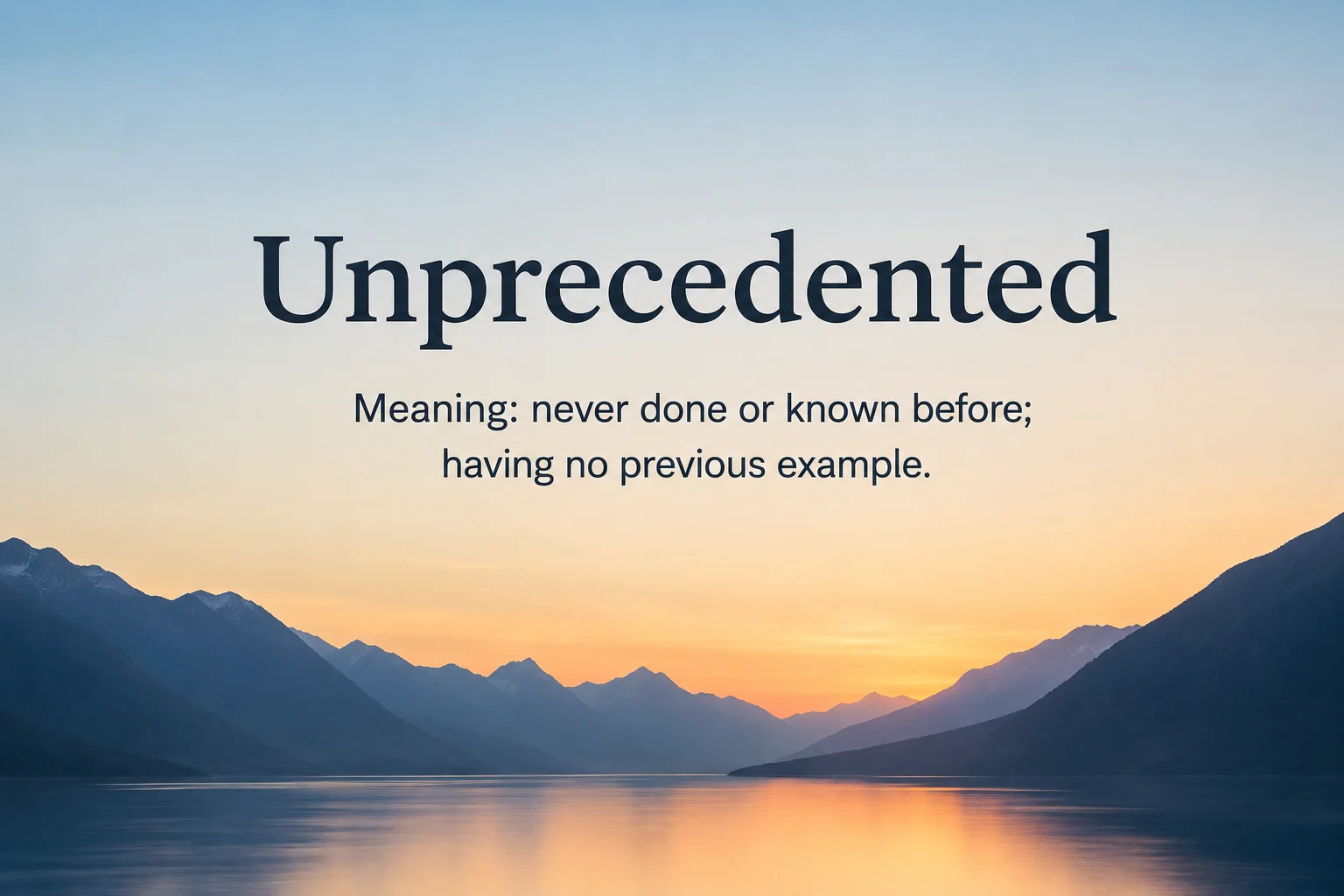 Unprecedented Meaning