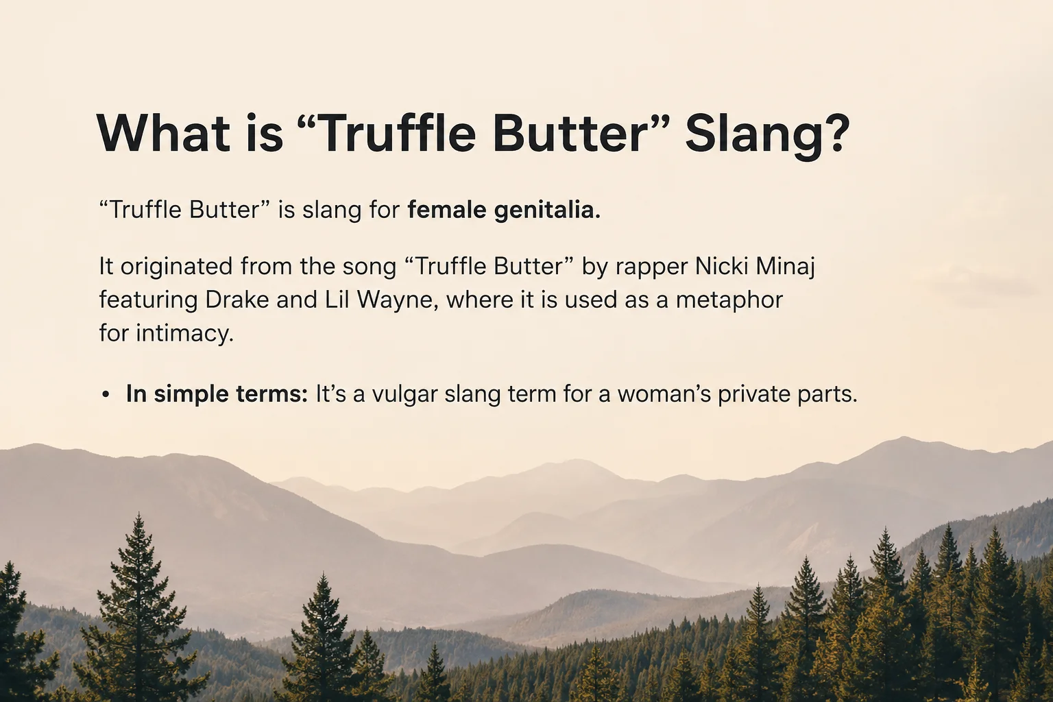 What Is Truffle Butter Slang